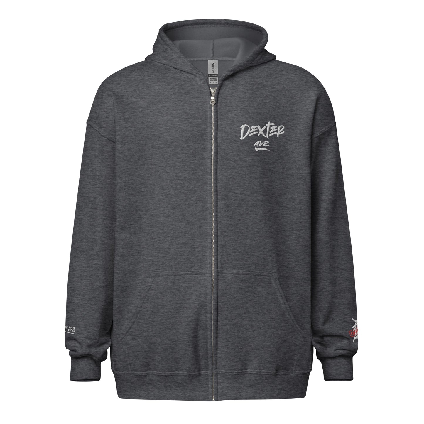 "DEXTER AVE." Embroidered Zip-Up Hoodie, By D-OFFICIAL BRANDS