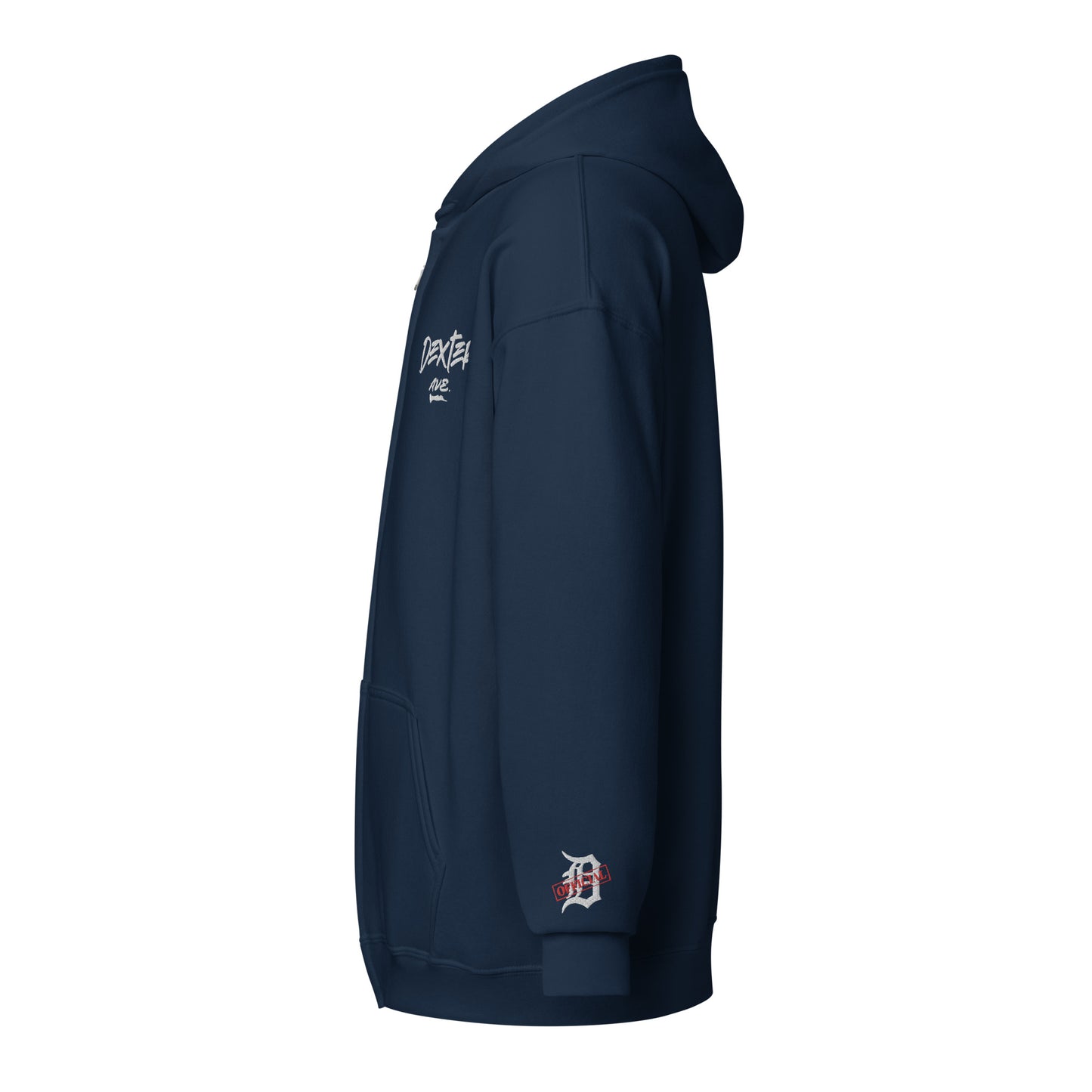 "DEXTER AVE." Embroidered Zip-Up Hoodie, By D-OFFICIAL BRANDS