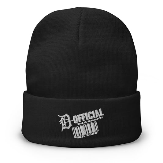 D-OFFICIAL BRANDS Embroidered "Bar-Code" Skull Cap