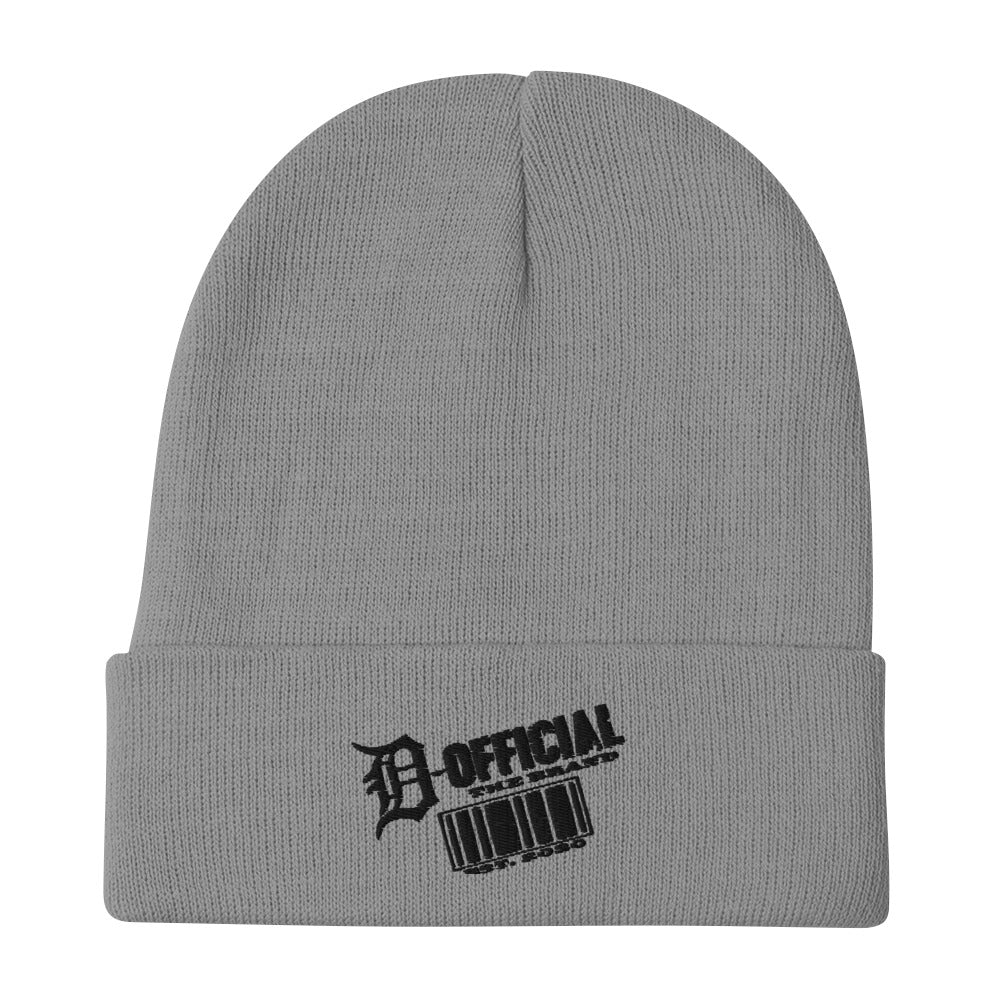 D-OFFICIAL BRANDS Embroidered "Bar-Code" Skull Cap