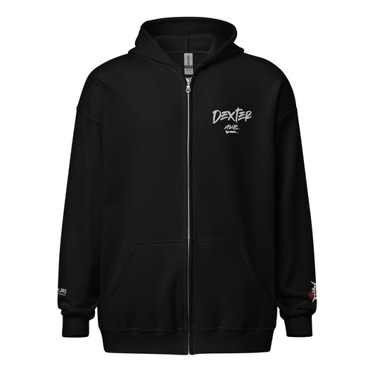"DEXTER AVE." Embroidered Zip-Up Hoodie, By D-OFFICIAL BRANDS
