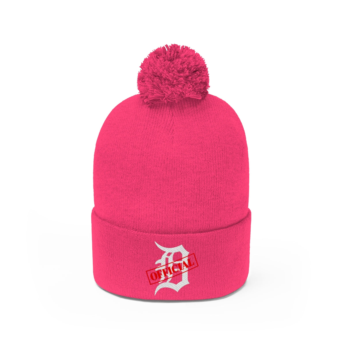 D-OFFICIAL BRANDS "Original Logo" Pom Pom Beanie (White Logo Collection)