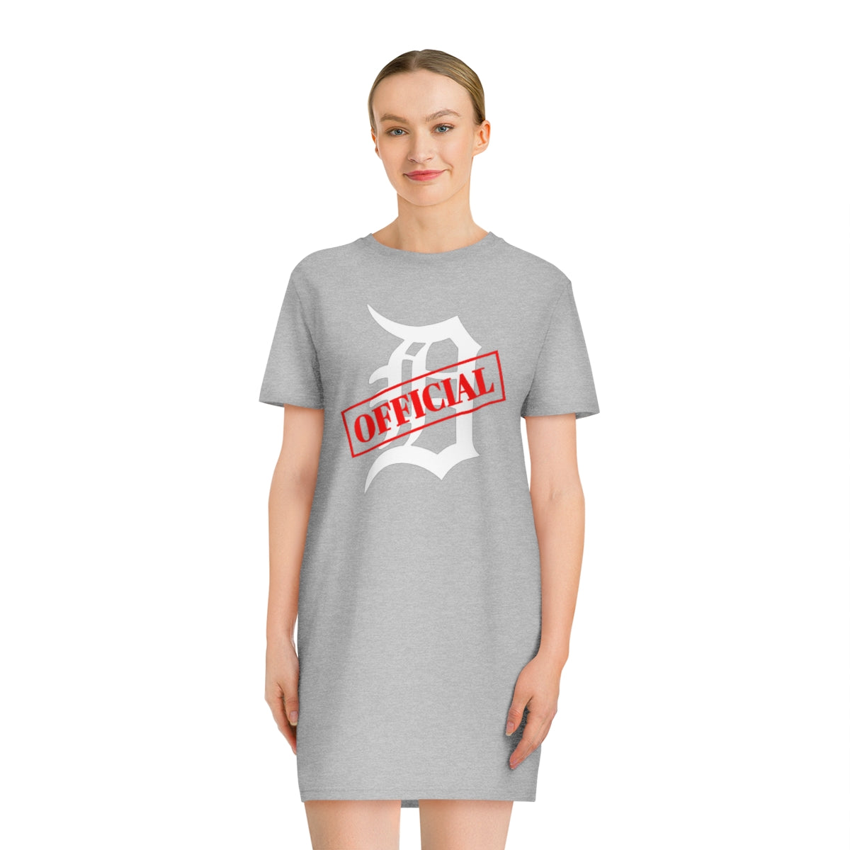 D-OFFICIAL BRANDS "Original Logo" Women's Spinner T-Shirt Dress (White Logo Collection)