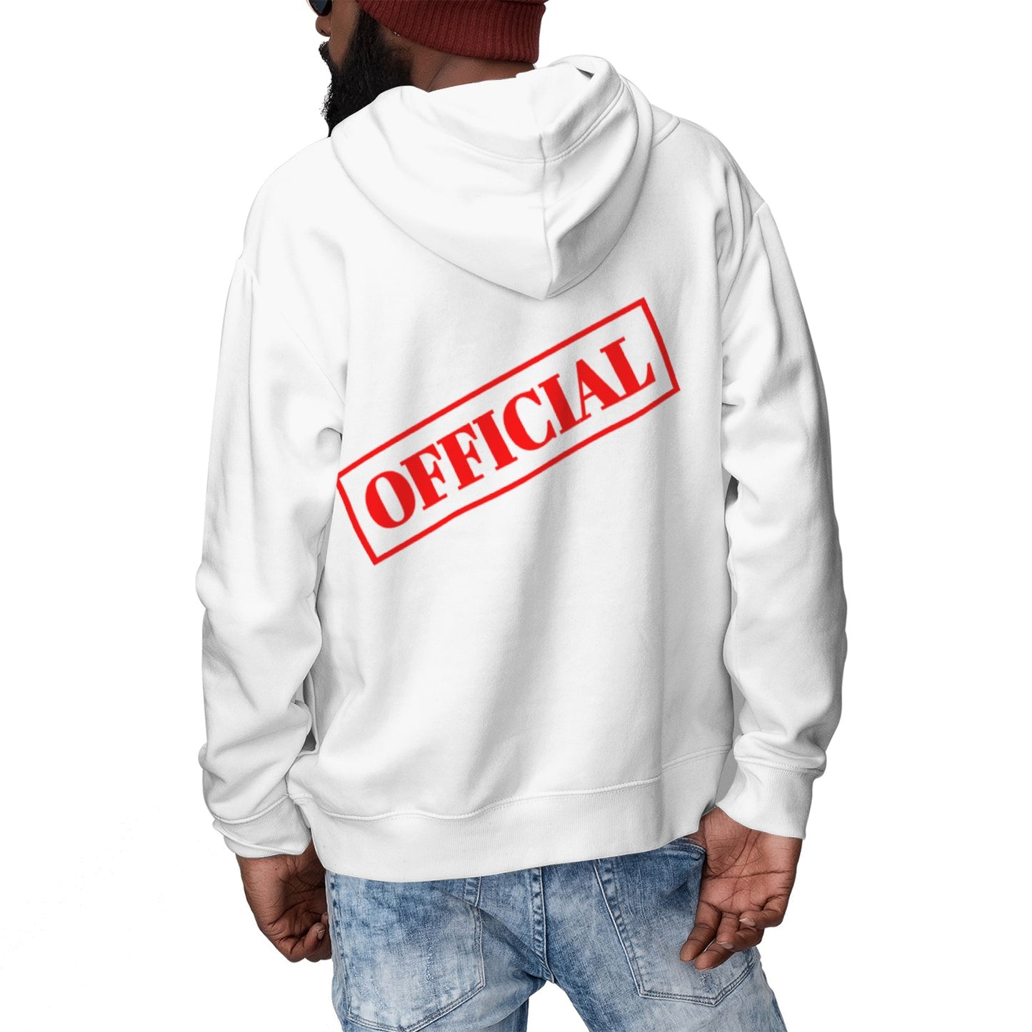 D-OFFICIAL BRANDS "Original Logo" Men's Zip-Up Hoodie (White Logo Collection)