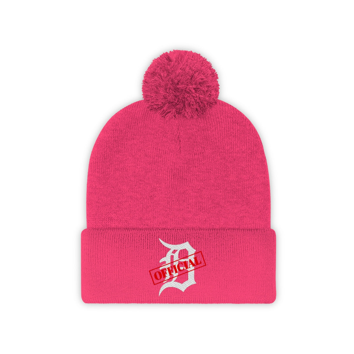 D-OFFICIAL BRANDS "Original Logo" Pom Pom Beanie (White Logo Collection)