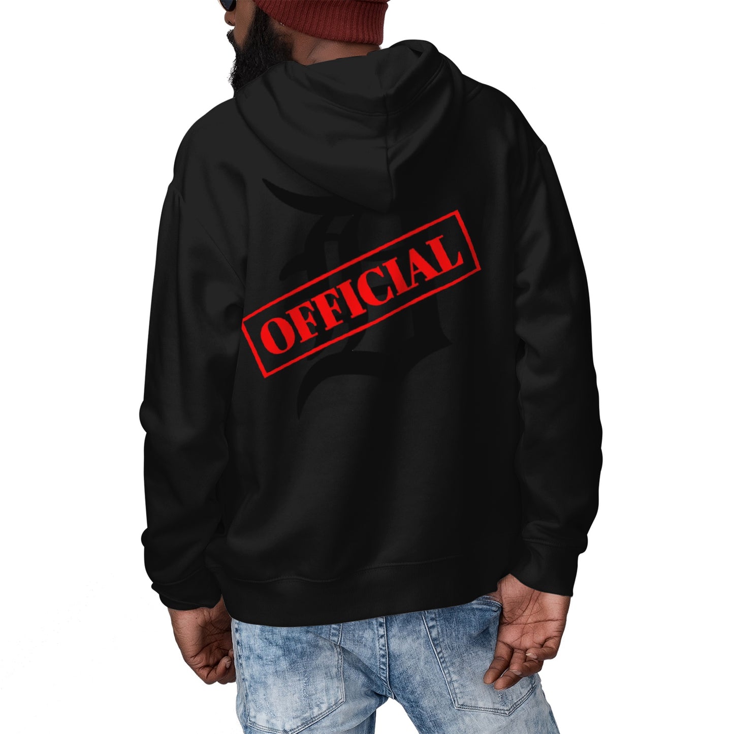 D-OFFICIAL BRANDS "Original Logo" Men's Zip-Up Hoodie (Black Logo Collection)