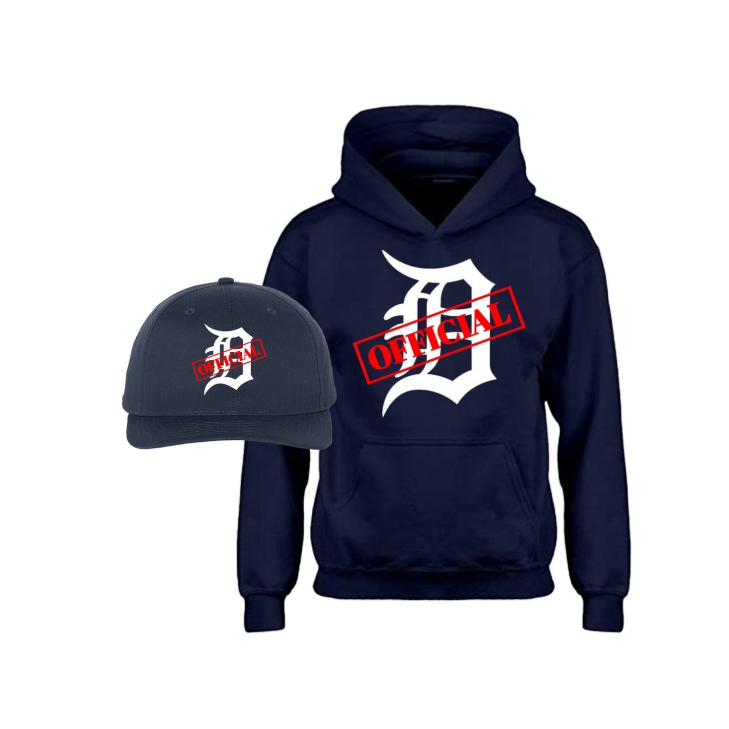 D-OFFICIAL BRANDS "Original Logo" Hoodie & Baseball Cap Combination (White Logo Collection)