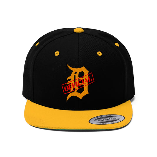 D-OFFICIAL BRANDS "Original Logo" Flat Bill Baseball Cap (Yellow Logo Collection)