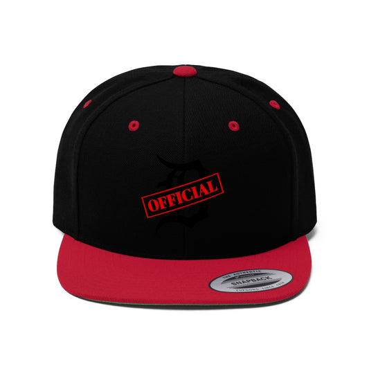 D-OFFICIAL BRANDS "Original Logo" Flat Bill Baseball Cap (Black Logo Collection)