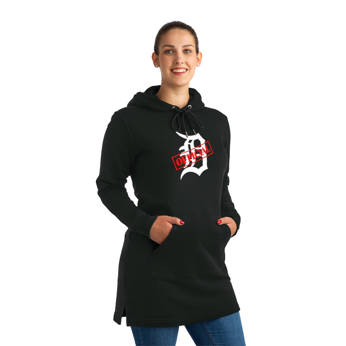 D-OFFICIAL BRANDS "Original Logo" Women's Hoodie Dress (White Logo Collection)