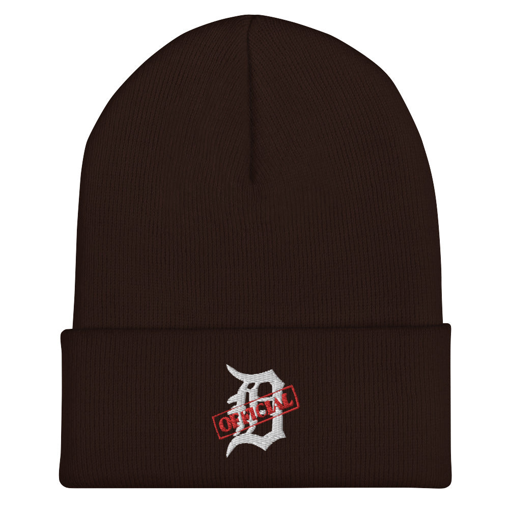 D-OFFICIAL BRANDS "Original Logo" Embroidered Cuffed Beanie