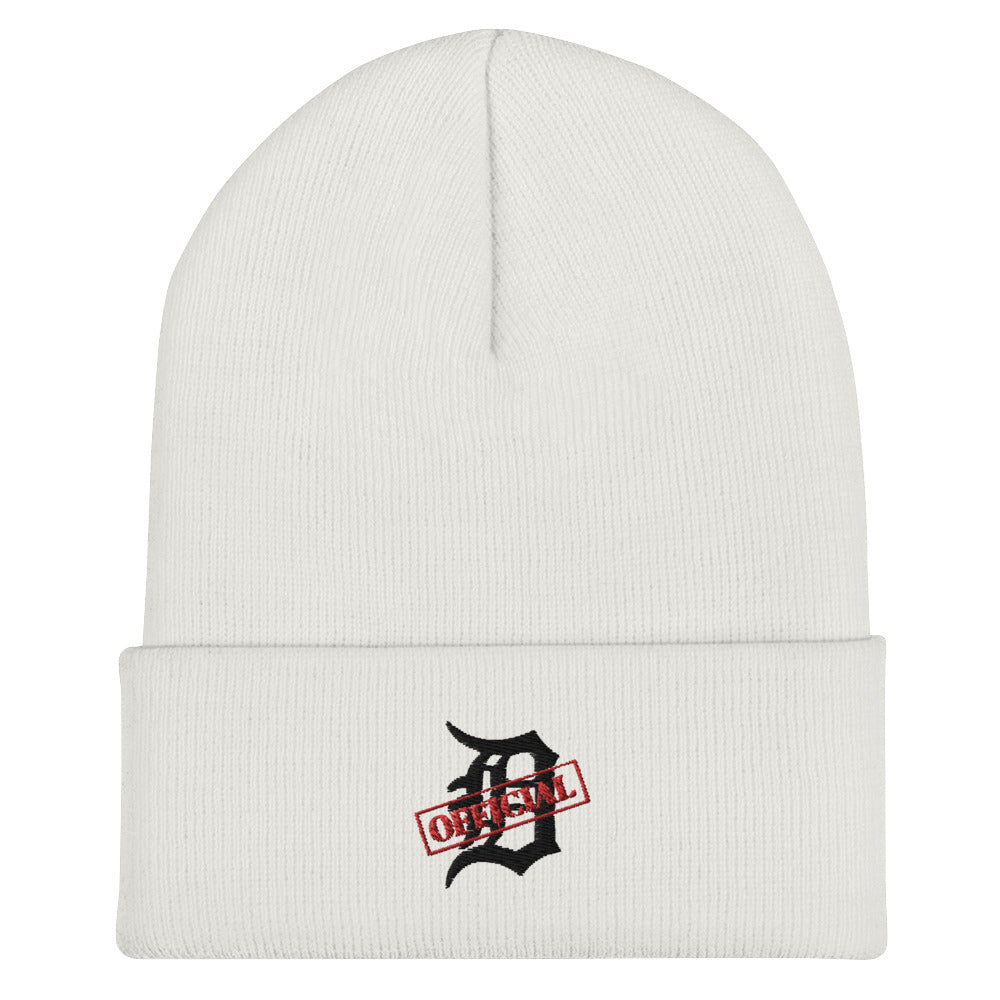 D-OFFICIAL BRANDS "Original Logo" Cuffed Beanie (Black Logo Collection)