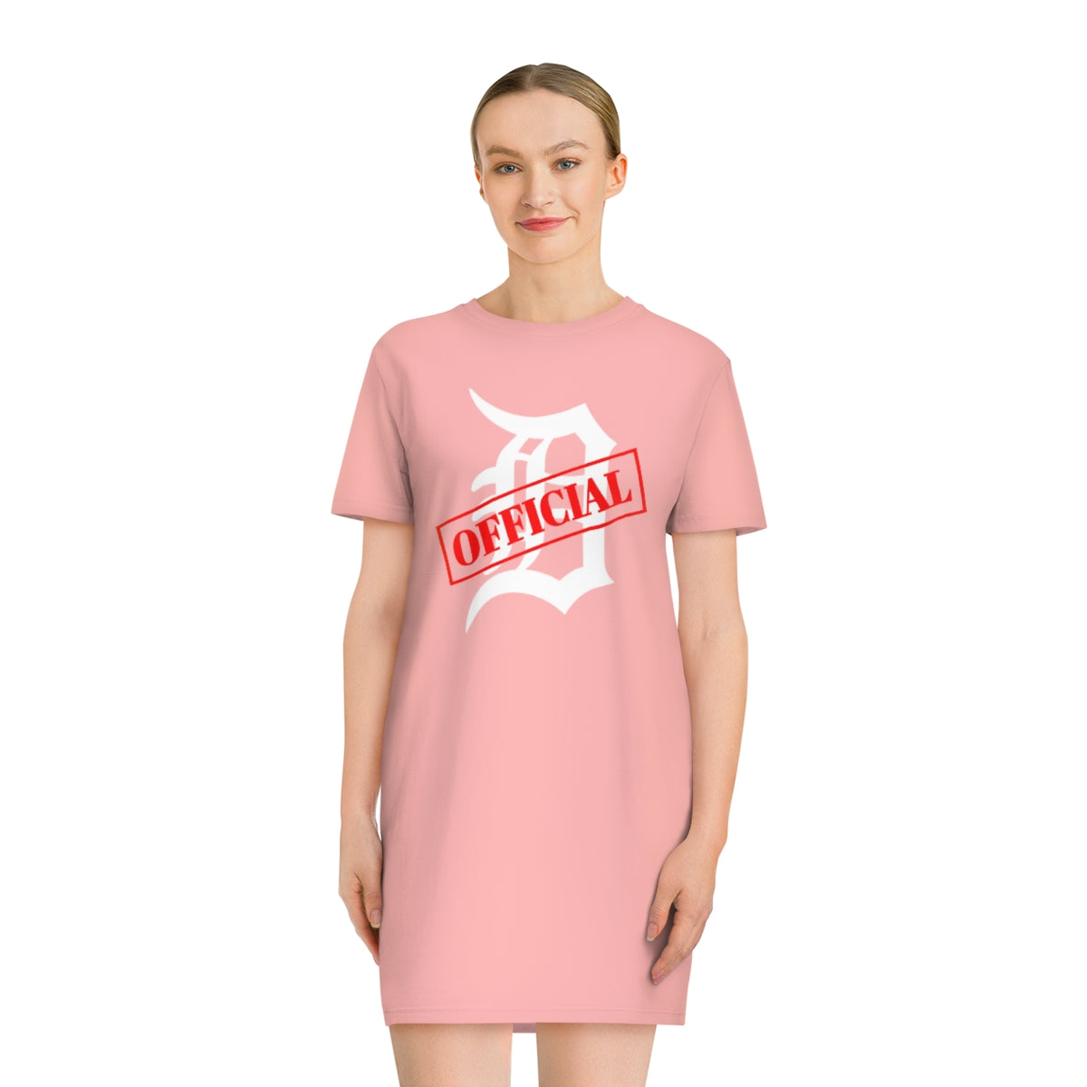 D-OFFICIAL BRANDS "Original Logo" Women's Spinner T-Shirt Dress (White Logo Collection)