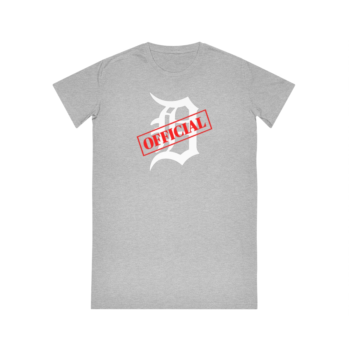 D-OFFICIAL BRANDS "Original Logo" Women's Spinner T-Shirt Dress (White Logo Collection)