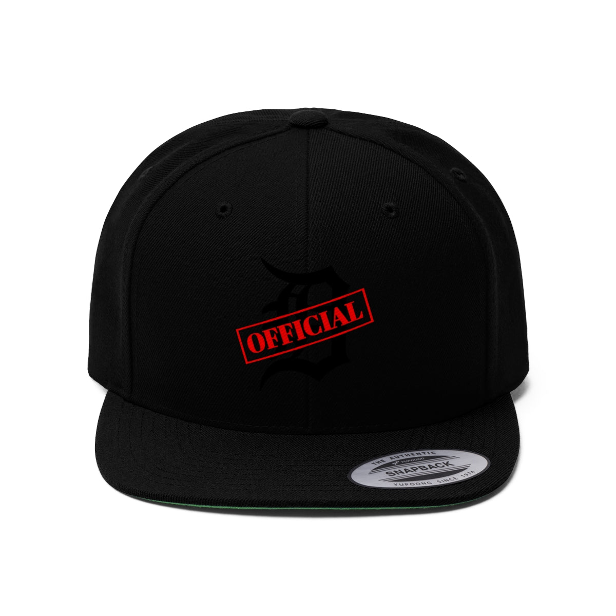 D-OFFICIAL BRANDS "Original Logo" Flat Bill Baseball Cap (Black Logo Collection)