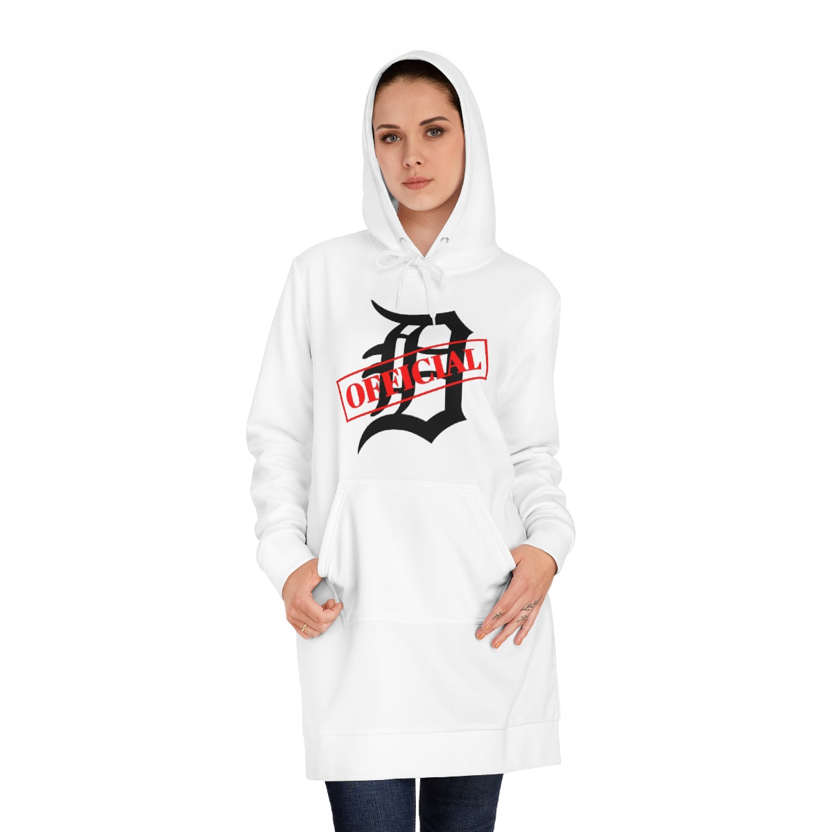 D-OFFICIAL BRANDS "Original Logo" Women's Hoodie Dress (Black Logo Collection)