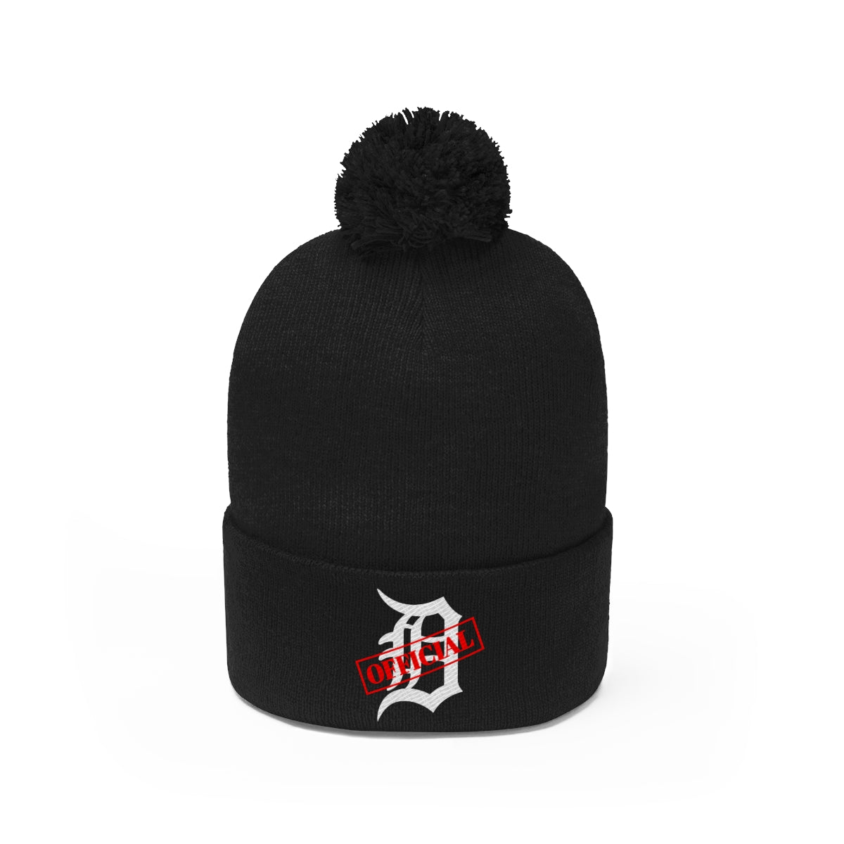 D-OFFICIAL BRANDS "Original Logo" Pom Pom Beanie (White Logo Collection)