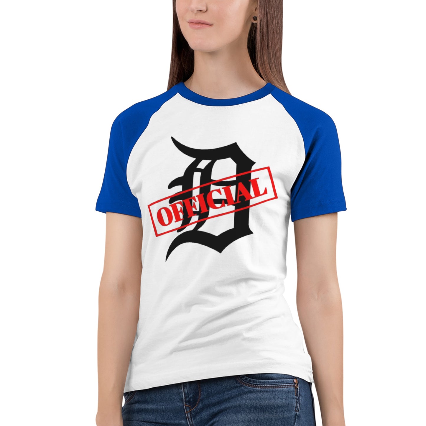 D-OFFICIAL BRANDS "Original Logo" Women's Raglan T-Shirt (Black Logo Collection)