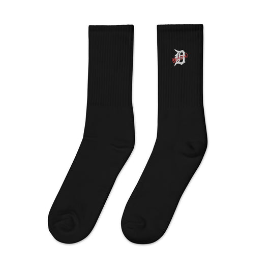 D-OFFICIAL BRANDS "Original Logo" Embroidered Socks (White Logo Collection)