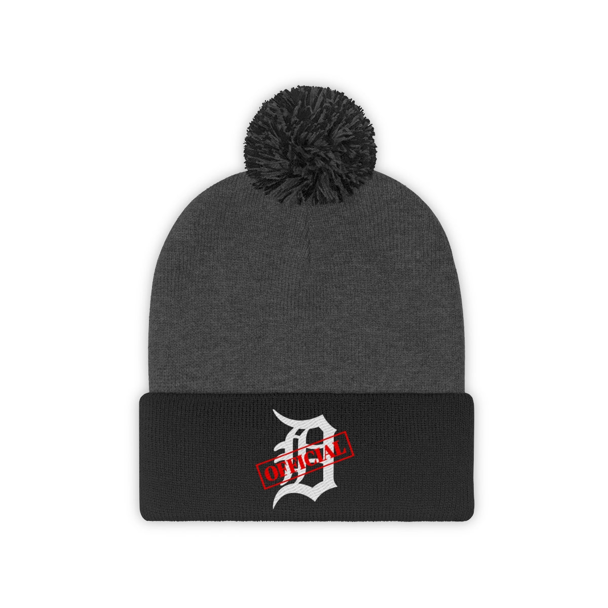 D-OFFICIAL BRANDS "Original Logo" Pom Pom Beanie (White Logo Collection)