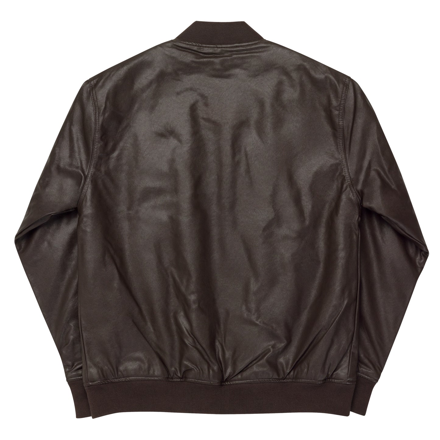 D-OFFICIAL BRANDS "Original Logo" Faux Leather Bomber Jacket (White Logo Collection)