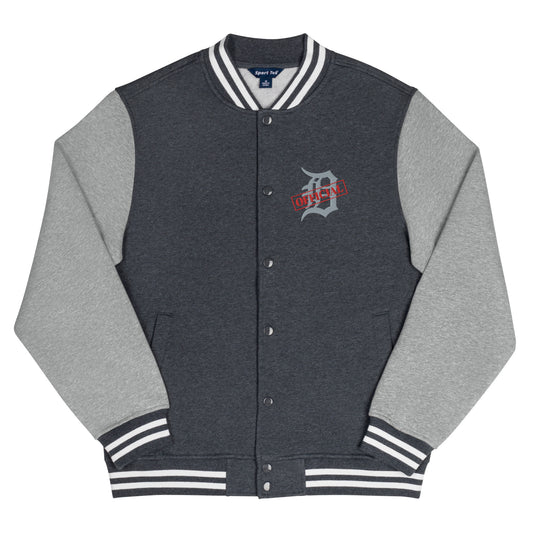 D-OFFICIAL BRANDS "Original Logo" Men's Letterman Jacket (Gray Logo Collection)