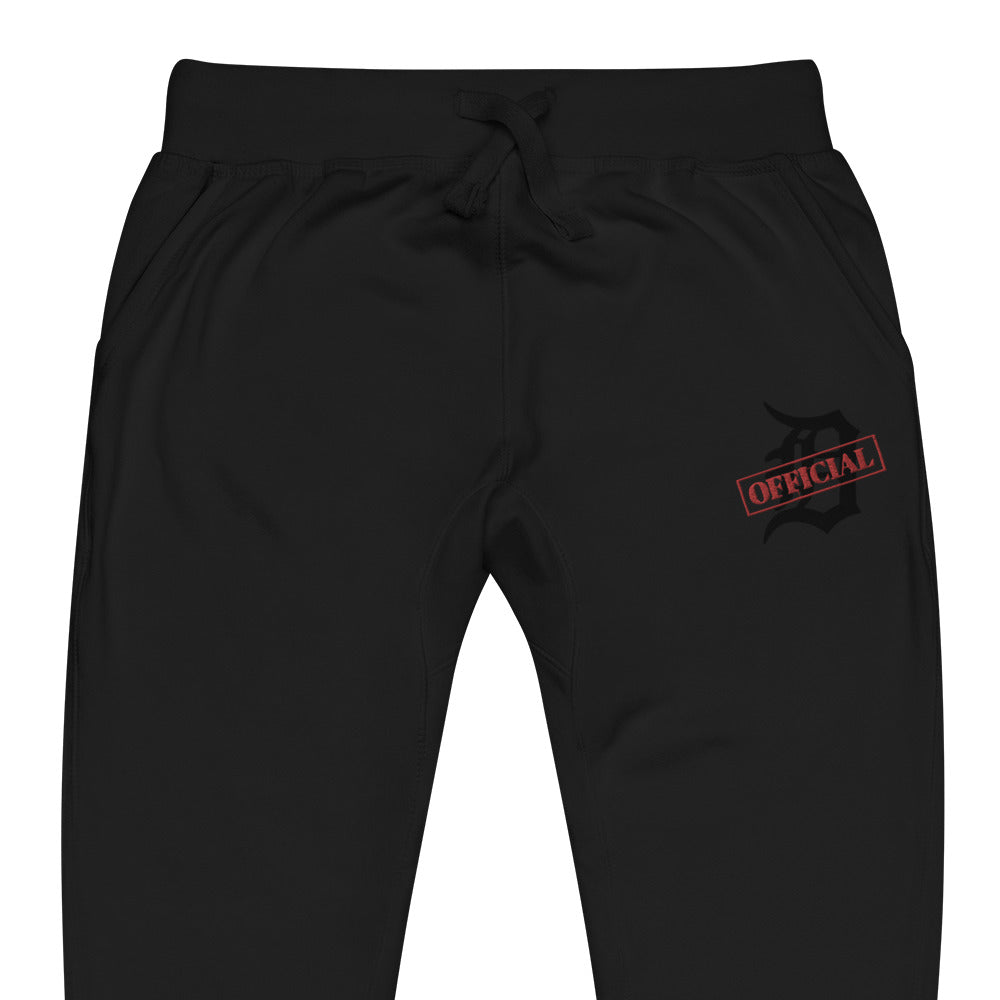 D-OFFICIAL BRANDS "Original Logo" Embroidered Fleece Sweatpants (Black Logo Collection)