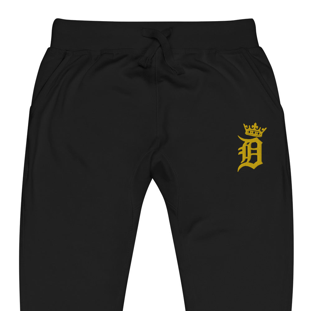 LEGENDARY "Detroit Royalty Logo" Embroidered Fleece Sweatpants, By D-OFFICIAL BRANDS