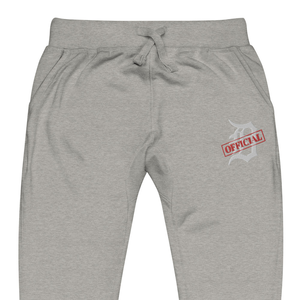 D-OFFICIAL BRANDS "Original Logo" Embroidered Fleece Sweatpants (White Logo Collection)