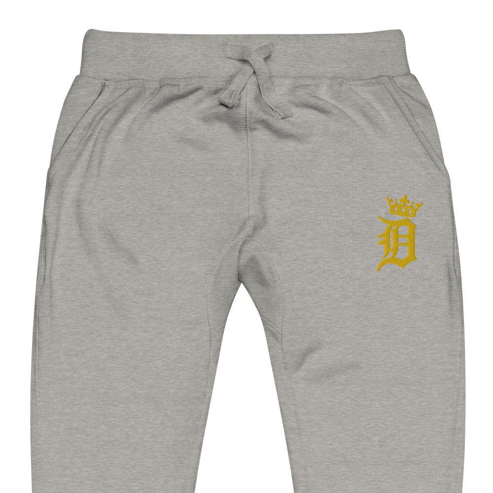 LEGENDARY "Detroit Royalty Logo" Embroidered Fleece Sweatpants, By D-OFFICIAL BRANDS