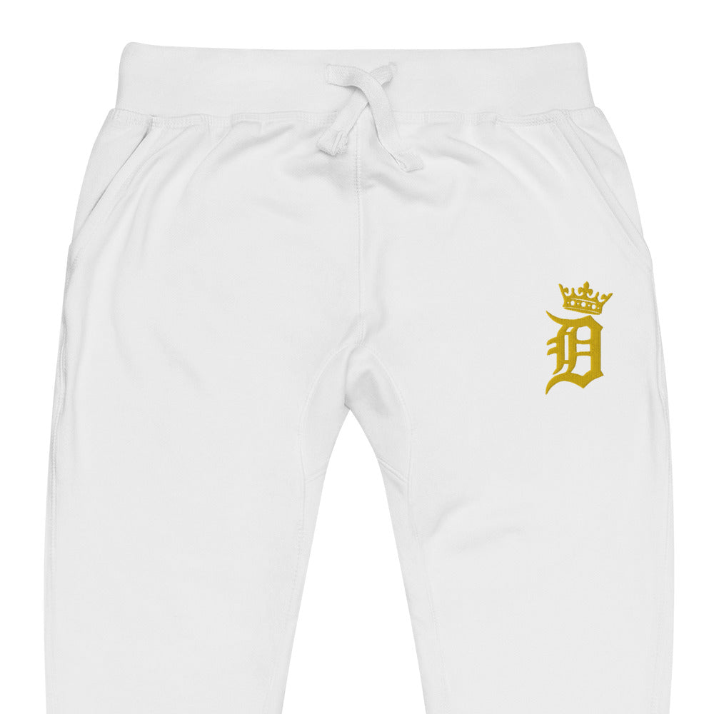 LEGENDARY "Detroit Royalty Logo" Embroidered Fleece Sweatpants, By D-OFFICIAL BRANDS