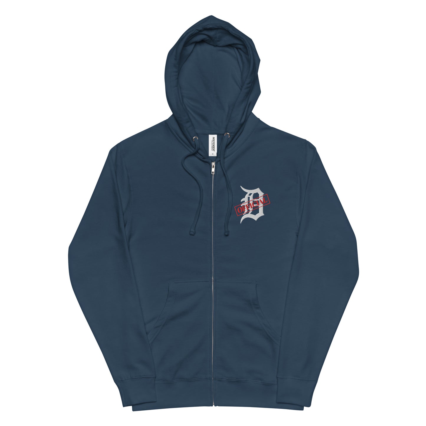 D-OFFICIAL BRANDS "Original Logo" Premium Fleece Zip-Up Hoodie (White Logo Collection)