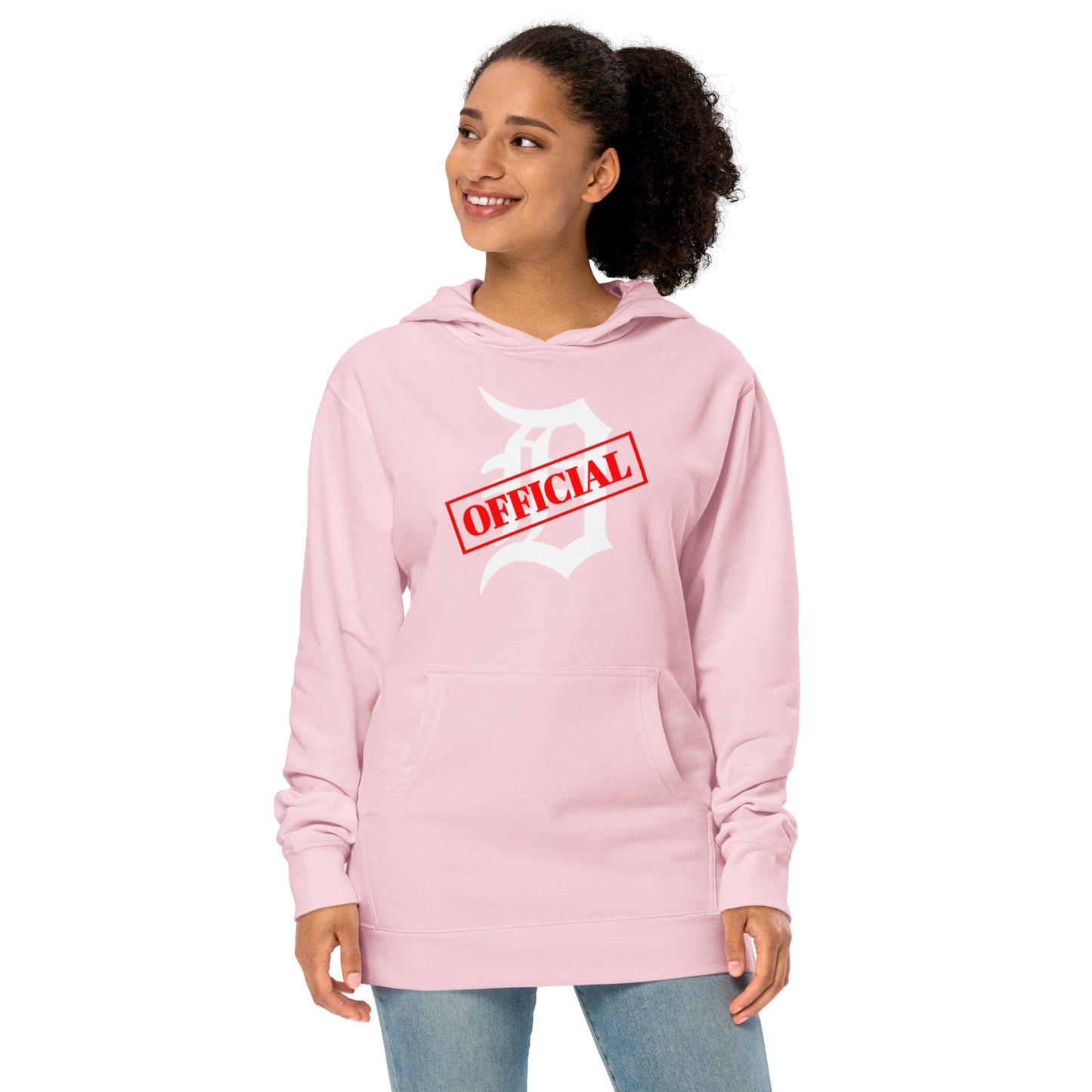 D-OFFICIAL BRANDS "Original Logo" Women's Midweight Pullover Hoodie (White Logo Collection)